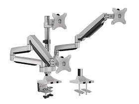 Triple Monitors Pole-Mounted Gas Spring Assisted Monitor Arm